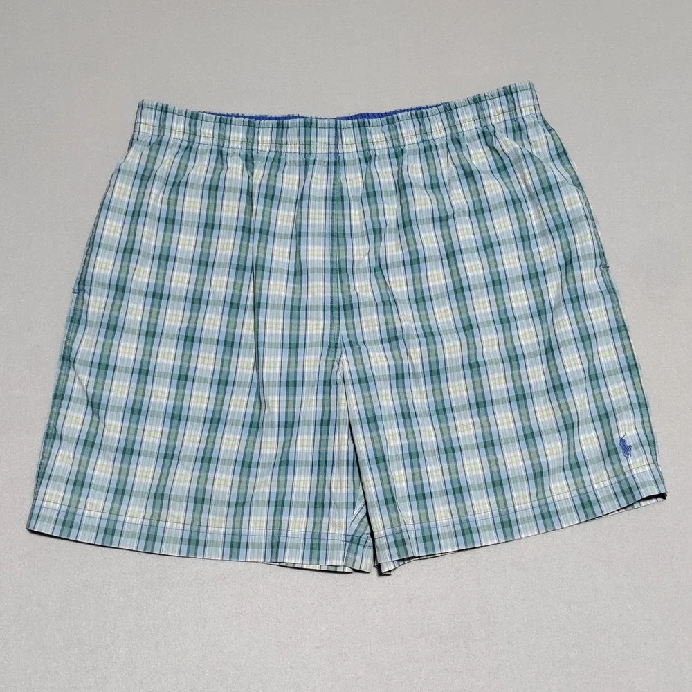 Polo Sport Ralph Lauren Plaid Swim Trunks Men's Size XL Blue‎ Green